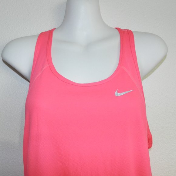 Nike dri-fit mesh racer back tank top in hot pink with reflective accents - Picture 3 of 7